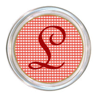 Monogrammed Red Gingham Coaster

