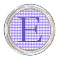 Monogrammed Lavender Gingham Coaster
