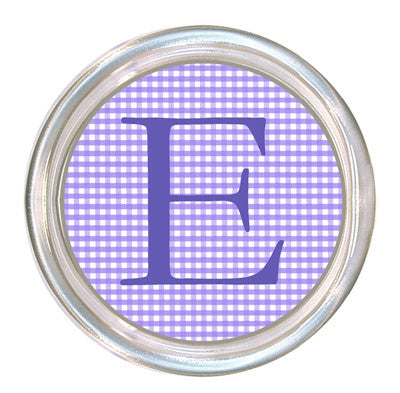 Monogrammed Lavender Gingham Coaster