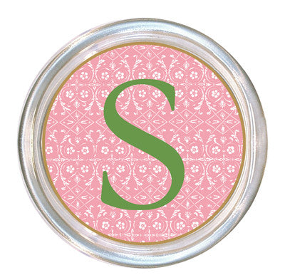 Monogrammed Spring Pink Coaster