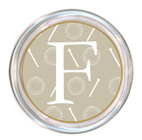 Monogrammed Tan Golf Coaster
