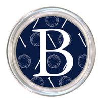 Monogrammed Navy Golf Coaster
