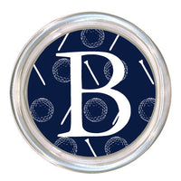 Monogrammed Navy Golf Coaster