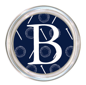 Monogrammed Navy Golf Coaster