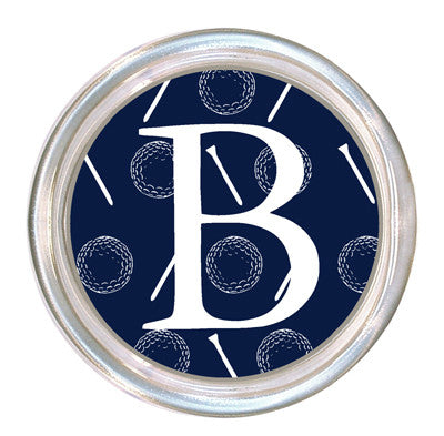 Monogrammed Navy Golf Coaster