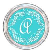Monogrammed Turquoise Provencial Coaster