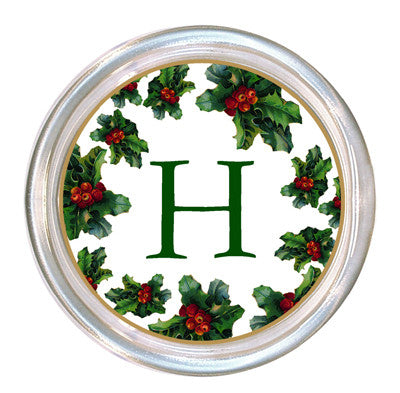 Monogrammed Holly Berries Coaster