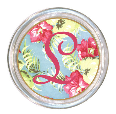 Monogrammed Hawaiian Floral Coaster