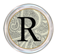 Monogrammed Creme Paisley Coaster
