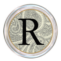 Monogrammed Creme Paisley Coaster