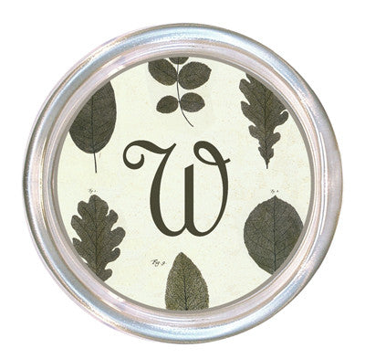 Monogrammed Sage Leaves Coaster