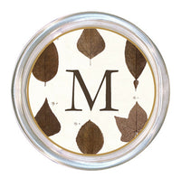Monogrammed Brown Leaves Coaster
