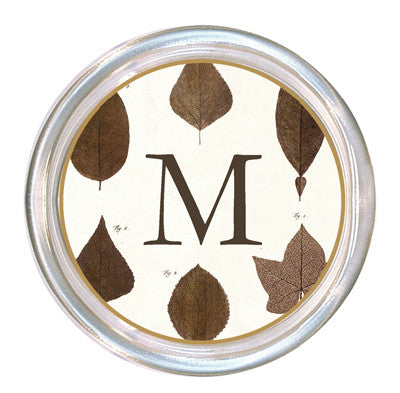 Monogrammed Brown Leaves Coaster