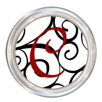Monogrammed Black Curly Q Coaster