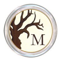 Monogrammed Brown Coral Coaster
