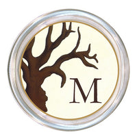 Monogrammed Brown Coral Coaster