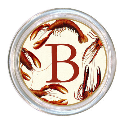 Monogrammed Antique Lobsters Coaster