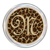 Monogrammed Leopard  Coaster