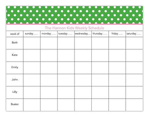 Dot Green Calendar Pads