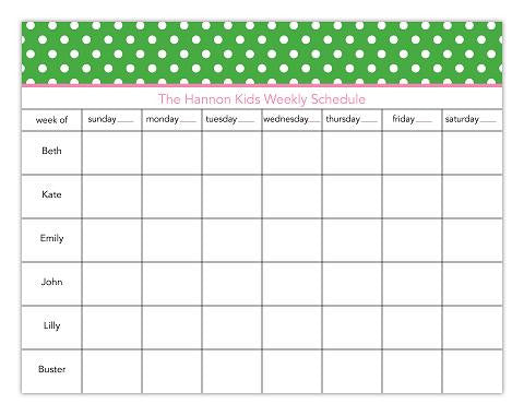 Dot Green Calendar Pads