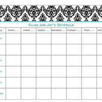 Madison Damask Black & White Calendar Pads