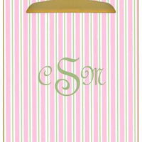 Personalized Pink & Green Striped Clipboard