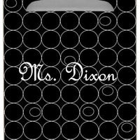 Personalized White Circles on Black Clipboard