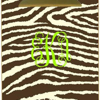 Personalized Brown & Creme Zebra Clipboard