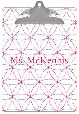 Personalized Daisy Dot Hot Pink Clipboard