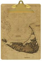 Antique Nantucket Map Clipboard
