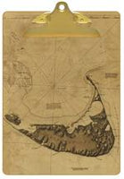 Antique Nantucket Map Clipboard