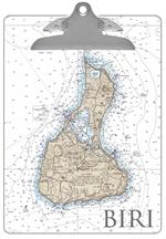 Block Island Nautical Chart Clipboard