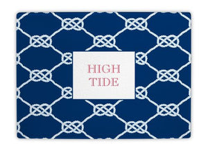 Nautical Knot Navy Glass Cutting Board