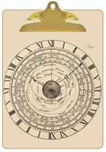 Vintage Astronomical Clock Clipboard