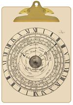 Vintage Astronomical Clock Clipboard
