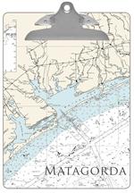 Matagorda Texas Nautical Chart Clipboard