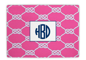Nautical Knot Raspberry Glass Cutting Board