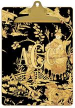 Black & Gold Asian Toile Clipboard