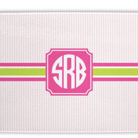 Seersucker Band Pink and Green Glass Cutting Board