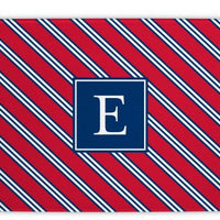Repp Tie Red and Navy Glass Cutting Board