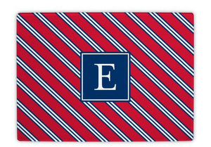 Repp Tie Red and Navy Glass Cutting Board