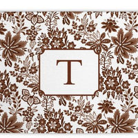 Classic Floral Brown Glass Cutting Board