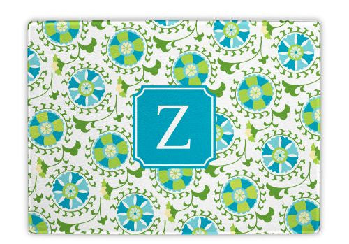 Suzani Teal Glass Cutting Board