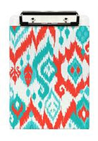 Coral & Turquoise Ikat Clipboard