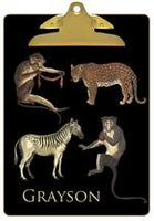 Leopard Zebra & Monkeys Clipboard
