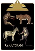 Leopard Zebra & Monkeys Clipboard