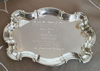 Engraved Pewter Wedding Invitation Tray
