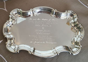 Engraved Pewter Wedding Invitation Tray