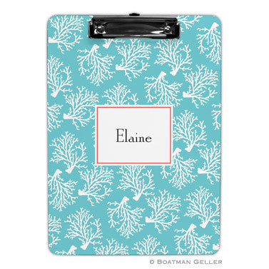 Coral Repeat Teal Clipboard