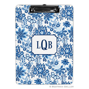 Classic Floral Blue Clipboard